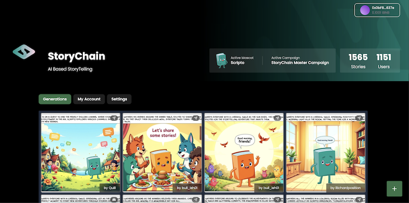 StoryChain's ready-to-use web interface for community storytelling